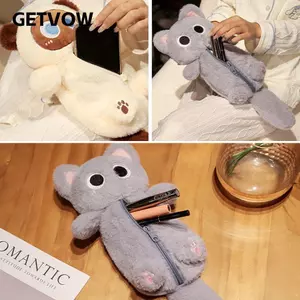 Túi đựng bút GETVOW, Bút chì dung tích lớn sang trọng, Hộp bút mèo đa chức năng sáng tạo