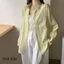 Áo sơ mi chống nắng PYCOU, Áo dài tay chống nắng dáng rộng vừa vặn, Áo sơ mi lụa băng bảo vệ chống nắng nhẹ 2026 dành cho nữ