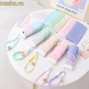 Ô Gấp Mini, UPF50 + Vòng Tay Dây Màu Túi Ô Mưa, Thời Trang Chống Gió Sử Dụng Kép UV Bảo Vệ Du Lịch Ô