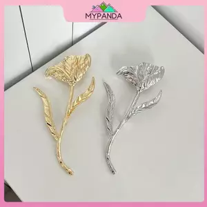 MYPANDA Vintage Lớn Vintage Thổ Cẩm Hình Lá Kim Loại Hoa Trâm Hoa Họa Tiết Hoa Kim Loại Lá Thổ Cẩm Dự Tiệc Mặc.