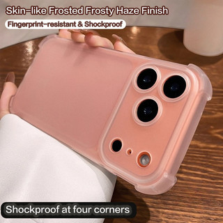 Ốp điện thoại túi khí mờ mờ sang trọng cho iPhone 17 16 15 14 Plus 12 13 Pro Max 17Pro Vỏ bảo vệ chống sốc