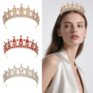 Vương Miện Kim Cương Giả Nữ Phiên Bản Hàn Quốc Cô Dâu Cưới Tóc Vương Miện Cô Dâu Mũ Pha Lê Vương Miện