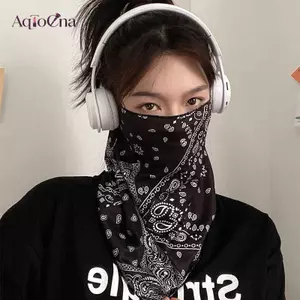 AqToCna Mặt nạ chống nắng mùa hè mới Nam nữ Treo tai Chống tia cực tím Nửa mặt Bảo vệ Ne Lái xe Mặt nạ lụa băng Mặt sợi mỏng Phần AqToCna