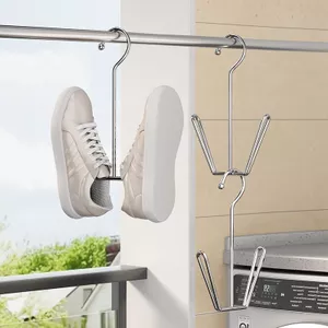 Giá phơi giày bằng thép không gỉ Ban công Cửa sổ Sill Chống gió Treo giày Giá phơi giày Ngoài trời Thêm dày Đậm Sấy giày Dụng cụ tiện dụng