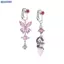 Bluelover Mới Giả Bụng Bướm Giả Bụng Xuyên Trái Tim Zircon Kẹp Trên Bụng Rốn Giả Xuyên Sụn Bông Tai Giả Kẹp Mới