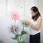 Giant Organza Hoa Nhân Tạo Trang Trí Ngọc Trai Cánh Hoa Sống Động Như Thật Cho Tiệc Cưới Chụp Ảnh [VN]