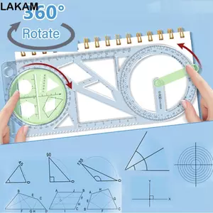 LAKAM Protractor Đồ dùng văn phòng trường học Văn phòng phẩm sáng tạo Dụng cụ đo học tập quay