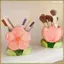 Hộp Đựng Bút Cho Phụ Kiện Bàn Làm Việc Thiết Kế Hoa Tulip Dễ Thương Thẩm Mỹ Màu Hồng Cọ Trang Điểm Giá Đỡ Bút Chì Trang Trí Nhà Quà Tặng Sinh Nhật
