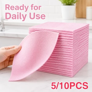 5 / 10 Chiếc Gia Đình Sợi Dừa Vải Làm Sạch Màu Hồng Hộ Gia Đình Khăn Khăn Khăn Cho Nhà Bếp Nhiệm Vụ Hộ Gia Đình restock