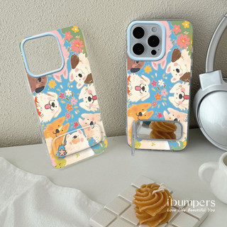 ibumpers Ốp Điện Thoại iPhone Chữa Dễ Thương Cười Chó Gương Giá Đỡ Ốp Lưng Điện Thoại IPhone 11 12 13 14 15 16 Pro Max
