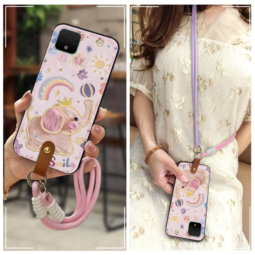 Ốp Lưng Mềm Đeo Ngang Ốp lưng Google Pixel 4XL Thiết Kế Thời Trang Dây Chống Bụi Bẩn Vòng Cổ Dễ Thương TPU Chống Va Đập Ốp Lưng Silicon Chống Sốc Chống Bụi Bảo Vệ