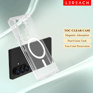 Ốp điện thoại từ tính trong suốt Lereach Crystal cho Samsung Galaxy Z Fold 7 / Galaxy Z Flip 7 4 tông hấp phụ từ tính chống sốc