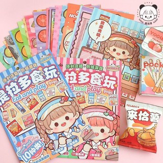 Giáo Dục Thực Phẩm Vui Nhộn 3D Ba Chiều Origami Sách Tự Làm Cửa Hàng Tiện Lợi ins Đồ Ăn Nhẹ Hàn Quốc Giáo Dục Origami Đồ Chơi Trẻ Em Quà Tặng HFM5