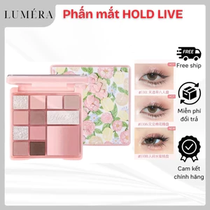 Bảng Phấn Mắt HOLD LIVE HL755 12 Ô Vườn Hoa, Hoa Khô Kèm Má Hồng/Highlight Secret Garden