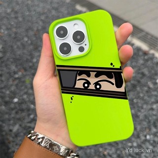 Trộm Shin-Chan Tối Giản Hoạt Hình Vui Nhộn Phong Cách Mới Nửa Gói Mềm Thích Hợp Cho iPhone 16promax 14pro 13 12pro 15plus 11 14 16 15pro 12 13promax 11promax Vỏ Điện Thoại Chống Sốc