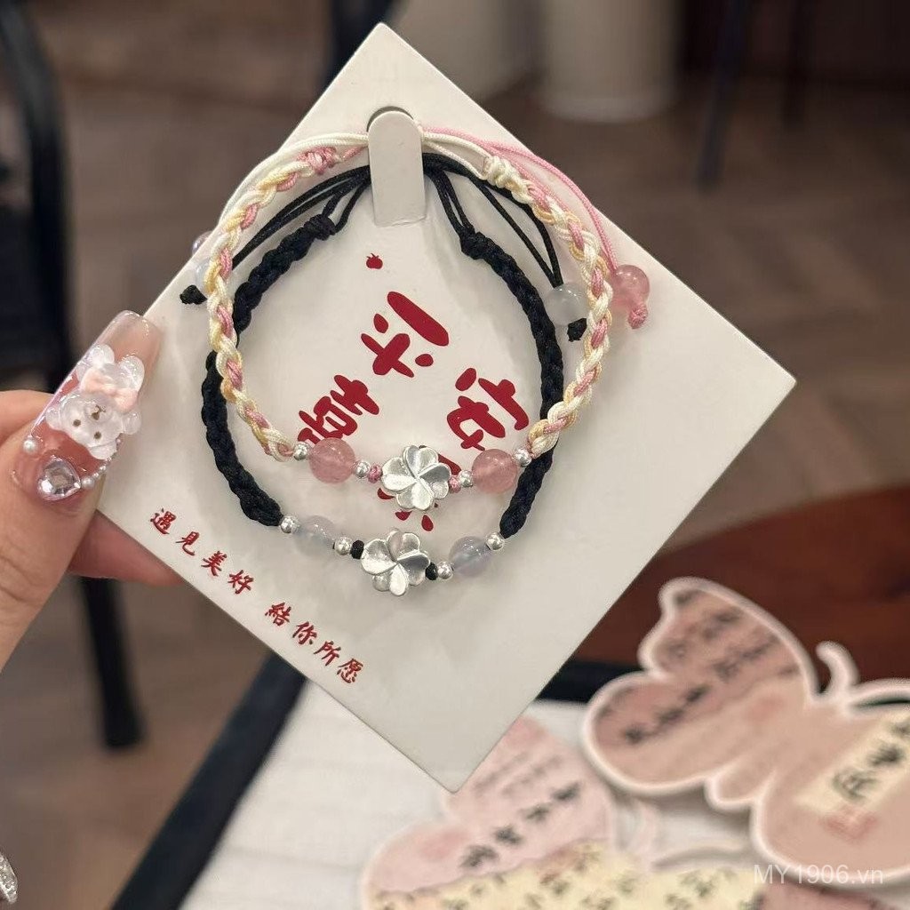 Vòng tay nam nữ dệt tay từ thảo dược truyền thống, phong thủy may mắn, thiết kế đơn giản dành cho sinh viên