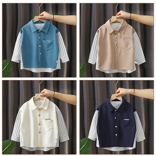 (6m-12Yrs) Áo sơ mi dài tay bé trai 2025 - Áo sơ mi Cotton trắng trang trọng cổ điển cho mùa thu | Áo sơ mi mặc quần áo cho trẻ lớn và trẻ mới biết đi