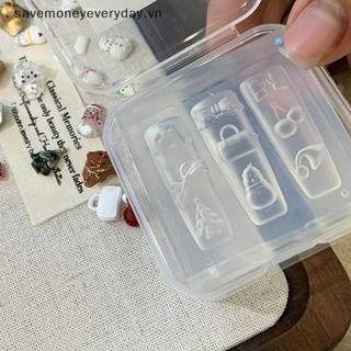 [savemoneyeveryday] Quà tặng Giáng sinh Silicone Người tuyết Khuôn khắc móng tay Trang trí móng tay Thiết kế tự làm Tấm dập lập thể Dụng cụ làm móng tay [vn]