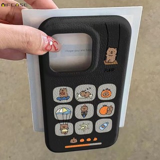Dành Cho Xiaomi 17 Poco X8 F8 Pro Max Ultra F7 PocoX8ProMax Ốp Điện Thoại Capybara Dễ Thương Cuộc Sống Hàng Ngày Màu Cam Phim Hoạt Hình Ngộ nghĩnh Da PU Kết Cấu Vải Lanchee Vỏ Mềm Ốp Lưng