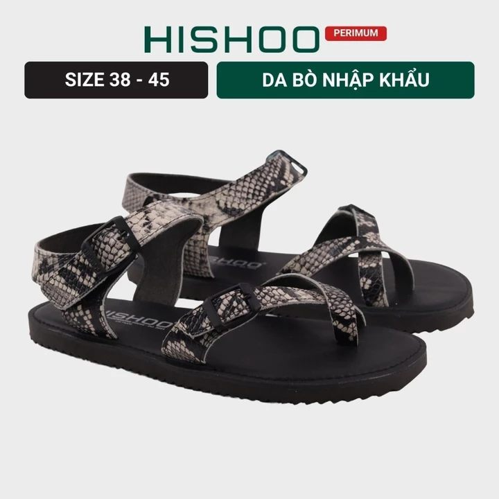 Dép sandal Daily Trek sandal (sandal đi bộ đường dài) Nam xỏ ngón da rắn premium Felix chính hãng Hishoo P118