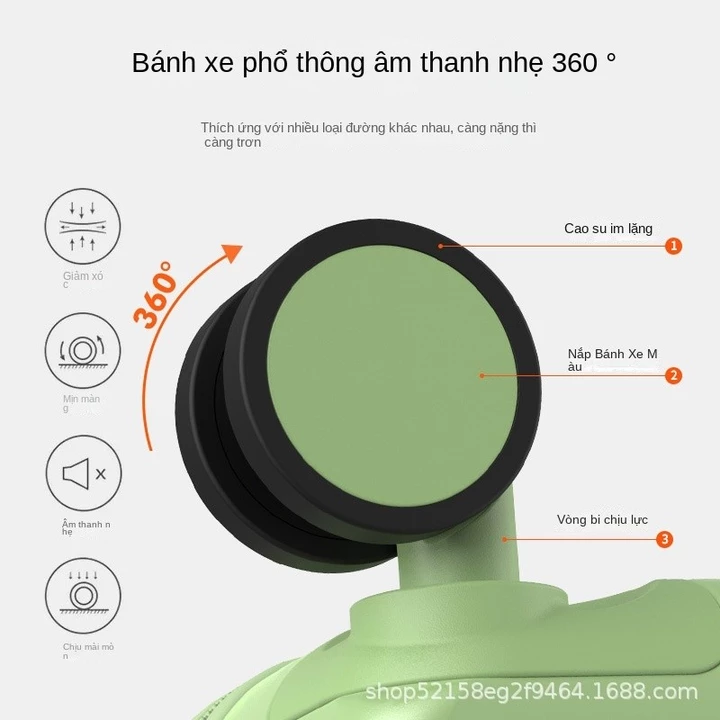 Vali du lịch vali kéo rộng bánh xe xoay 360 độ Vali du lịch có lỗ sạc USB và chỗ để ly Vali 20inch xách tay nhẹ loại nhỏ – 6