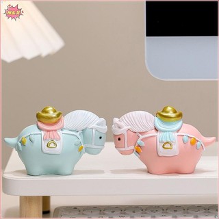 N & X Dễ Thương Cung Hoàng Đạo Ngựa Đồ Trang Trí Đường Béo Ngựa Tượng Thịnh Vượng Thịnh Vượng Biểu Tượng Của Cải Ngựa Linh Vật Nhựa Để Bàn Trang Trí Nhà Cửa Năm Mới.
