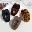 Kẹp Tóc AFTEROF, Vuốt Tóc Acrylic Hình Bầu Dục, Phong Cách Hàn Quốc Da Báo Matte Barrettes Nữ