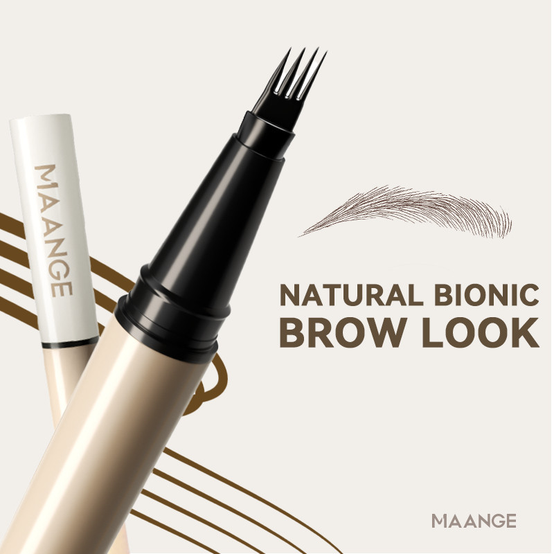 MAANGE Bút Kẻ Mày phẩy sợi 4 nhánh bền màu chống thấm nước 0.5g MG-E03