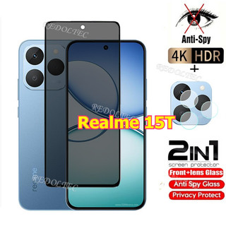 Realme 15T Kính Cường Lực Riêng Chống Gián Điệp Full Cover Bảo Vệ Màn Hình Chống Peek 2in1 Privacns Bảo Vệ Realme15 T