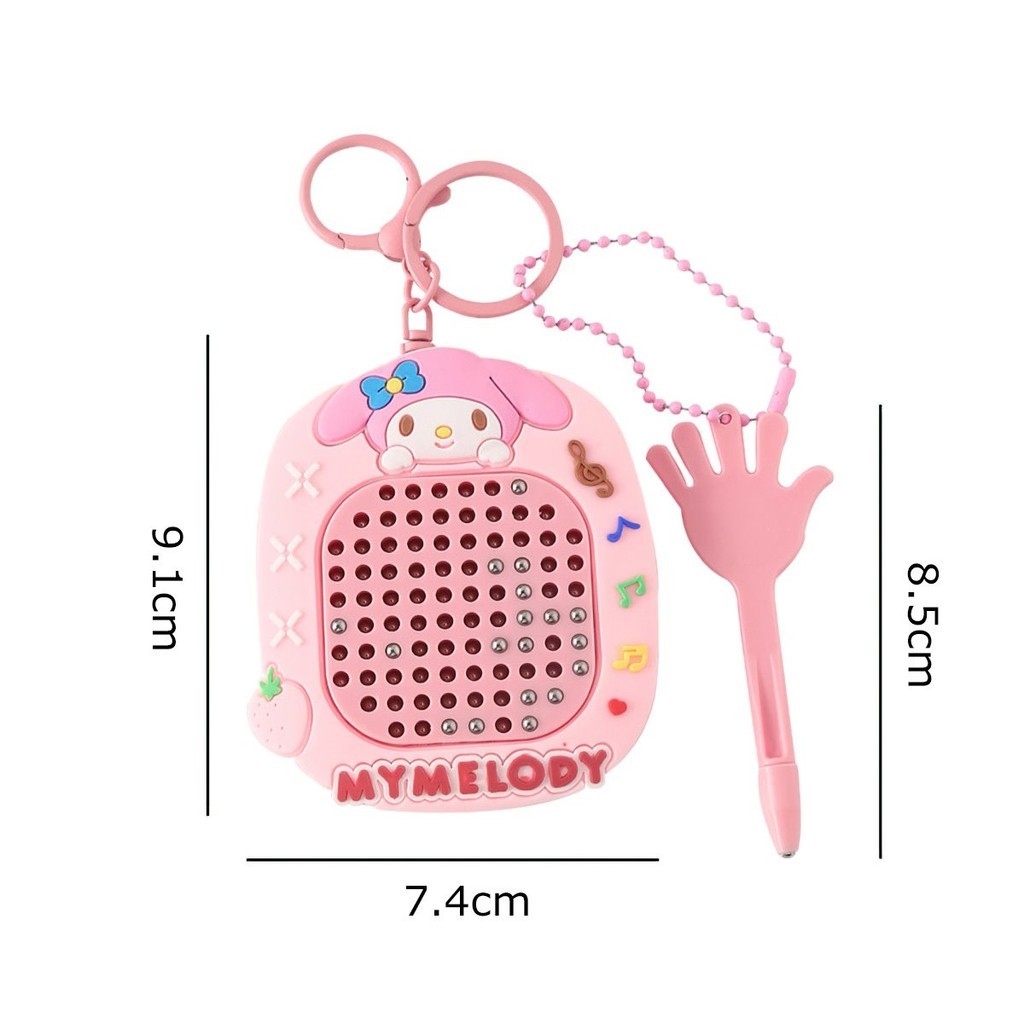 Móc khóa , Sanrio với mặt dây chuyền bảng vẽ bóng thép, trang trí treo vui nhộn cho trẻ em