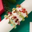 Vòng tay đính cườm pha lê thiết kế Giáng sinh với họa tiết mặt trăng và ông già Noel