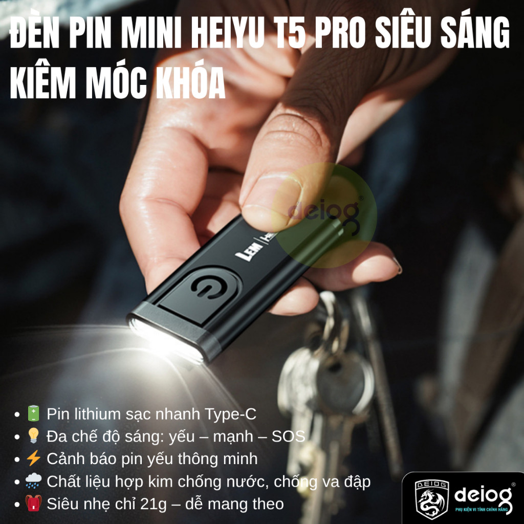 Đèn Pin Mini T5 Pro – Nhỏ Gọn ,Sáng Mạnh Đa Chế Độ,Sạc Nhanh Type-C,Chống Nước,Cắm Trại,Dã Ngoại