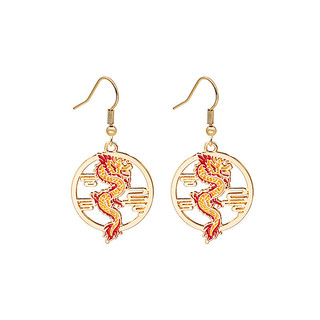 Bông tai thần thoại Suzaku rồng xanh phong cách cổ điển | Dầu Nhỏ Giọt Phong Cách Hoạt Hình Niche Design Bông Tai Nữ 7TXS