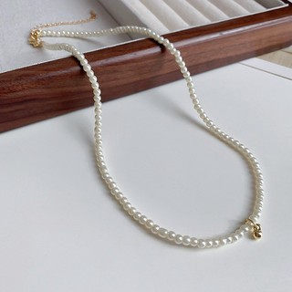 Ngọc trai Hàn Quốc hạt tròn nhỏ, mặt dây chuyền vòng cổ choker đơn giản, thời trang