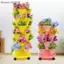 {AKIN} Bánh có thể di chuyển được Tháp chậu hoa ổn định bằng nhựa dọc nhiều lớp trồng cây để tiết kiệm không gian Ban công sân vườn {a}