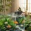 QEARY Rockery Angler Trang trí, Mô phỏng thực tế Câu cá Tượng ông già, Cảnh quan Thủ công Phong cách treo tường PVC Bể cá đá treo tường