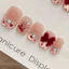Thắt Nơ Giáng Sinh Handmade Đeo Móng Tay Nhung Trắng Nơ Miếng Dán Móng Tay