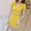 Quần áo nữ nhỏ mùa hè 2026 Phong cách mới Thời trang màu trơn Dây kéo ngắn Top Slim-fit Váy hông