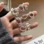 LUImo Mạ Bạc Quả Bóng Lớn Mở Vòng Pha Lê Có Thể Điều Chỉnh Sáng Bóng Không Gây Dị Ứng Trang Sức Cho Tốt Nghiệp Quà Tặng Mặc Tiệc Hàng Ngày SBS