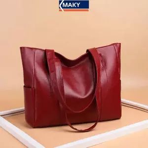 Túi Lớn MAKY, Túi Tote Đa Năng, Đơn Giản, Dung Tích Lớn, Túi Đeo Vai, Túi Da Mềm Nữ VN