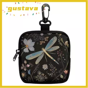 Ví GUSTAVA, Ví đựng tiền xu nhẹ Mini, Túi đựng dây kéo in hình trái tim chuồn chuồn bền bỉ hợp thời trang Bạn bè