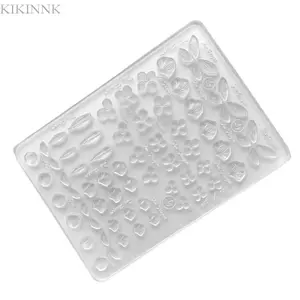 KIKIN Thân Thiện Với Người Dùng Dễ Dàng Làm Sạch Khuôn Silicon Mỏng 3D Lá Bướm Móng Tay Nghệ Thuật
