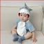 BH2 cá mập cho bé Bộ áo liền quần mùa thu mới Trang phục chụp ảnh Halloween Tay nghề tinh tế HB2