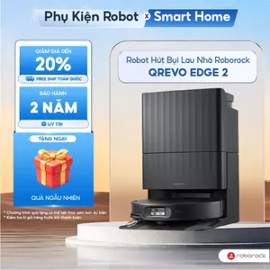 Robot hút bụi lau nhà Roborock Qrevo Edge 2 - Lực hút 25.000Pa - Nhận diện vật cản Reactive AI - Trạm sạc All-in-One