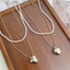 Vòng cổ mặt dây chuyền hình trái tim ngọc trai hai lớp - Phụ kiện trang sức - Vòng cổ lãng mạn xếp chồng lớp - Y2K, Ngọt ngào - dành cho nhạc dự tiệc Mặc hàng ngày / Giao hàng miễn phí