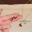 Springevenstar Phong Cách Trung Hoa Bộ Trang Sức Thời Trang Trái Tim Đỏ Pony Thiết Kế Bông Tai Nelace Cho Du Lịch Mặc Hàng Ngày Sử Dụng Springevenstar