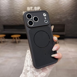 Thích hợp cho vỏ điện thoại iPhone 17 tản nhiệt màu đen thoáng khí iPhone 17 Promax vòng mỏng 16pro vỏ mềm silicon 15 mờ chống rơi 14 vỏ bảo vệ lỗ chính xác