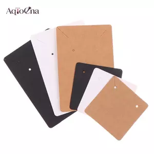 AqToCna 100 Cái / Pa Giấy Kraft Bông Tai Nelaces Hiển Thị Thẻ Trang Sức Tạm Thời Thẻ Tự Dán Tạm Dừng Tông Thẻ Treo Thẻ AqToCna