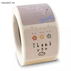300 Cái / cuộn Hoạt Hình Dễ Thương Hoa Cảm Ơn Bạn Stiers Ngày Lễ / Sinh Nhật / Tiệc Cưới Quà Tặng Trang Trí Con Dấu Stier Nhãn Phong Bì Nướng Bánh [VN]