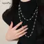 AqToCna Thời Trang Nữ Trang Sức Ngọc Trai Hạt Nelace Dài Áo Len Dây Xích Nelace Cho Nữ Đầm Phụ Kiện Quà Tặng AqToCna